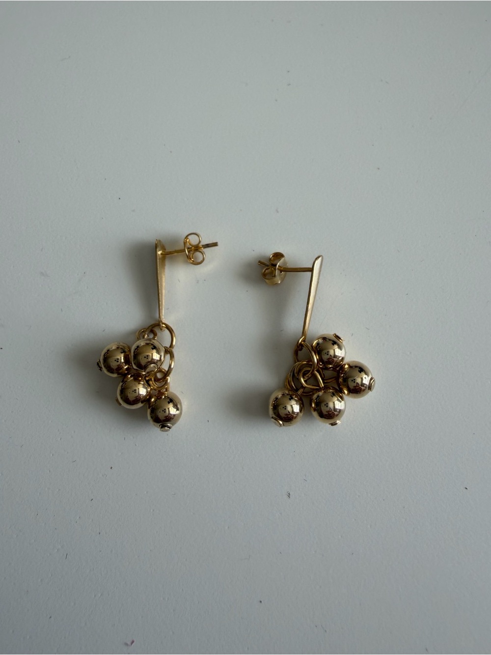 Gold Ball Cluster Drop Earrings for Women